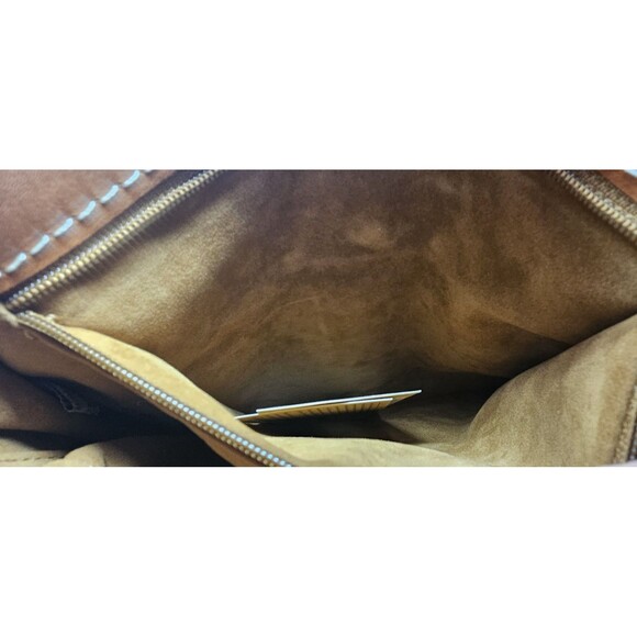 Patricia Nash Venezia Smooth Heritage Brown Crossbody Saddle Purse - Picture 12 of 16